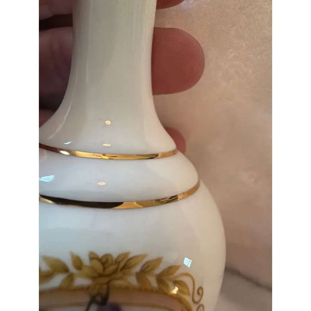 Camelot Fine Bone China Bud Vase England Floral Gold Trim Mini Vase Vintage